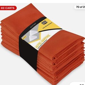 Topia Vibrant Orange Hotel Napkins Set 12 pack 18x18